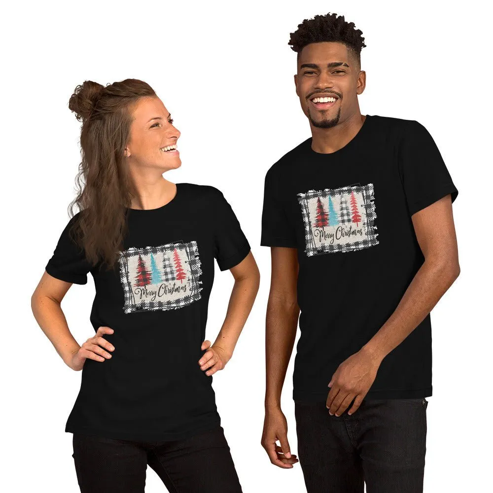 Merry Christmas Plaid Trees T-Shirt
