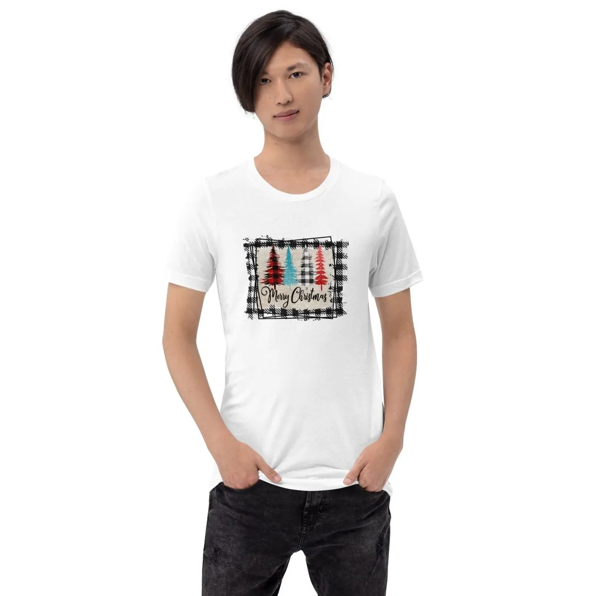 Merry Christmas Plaid Trees T-Shirt