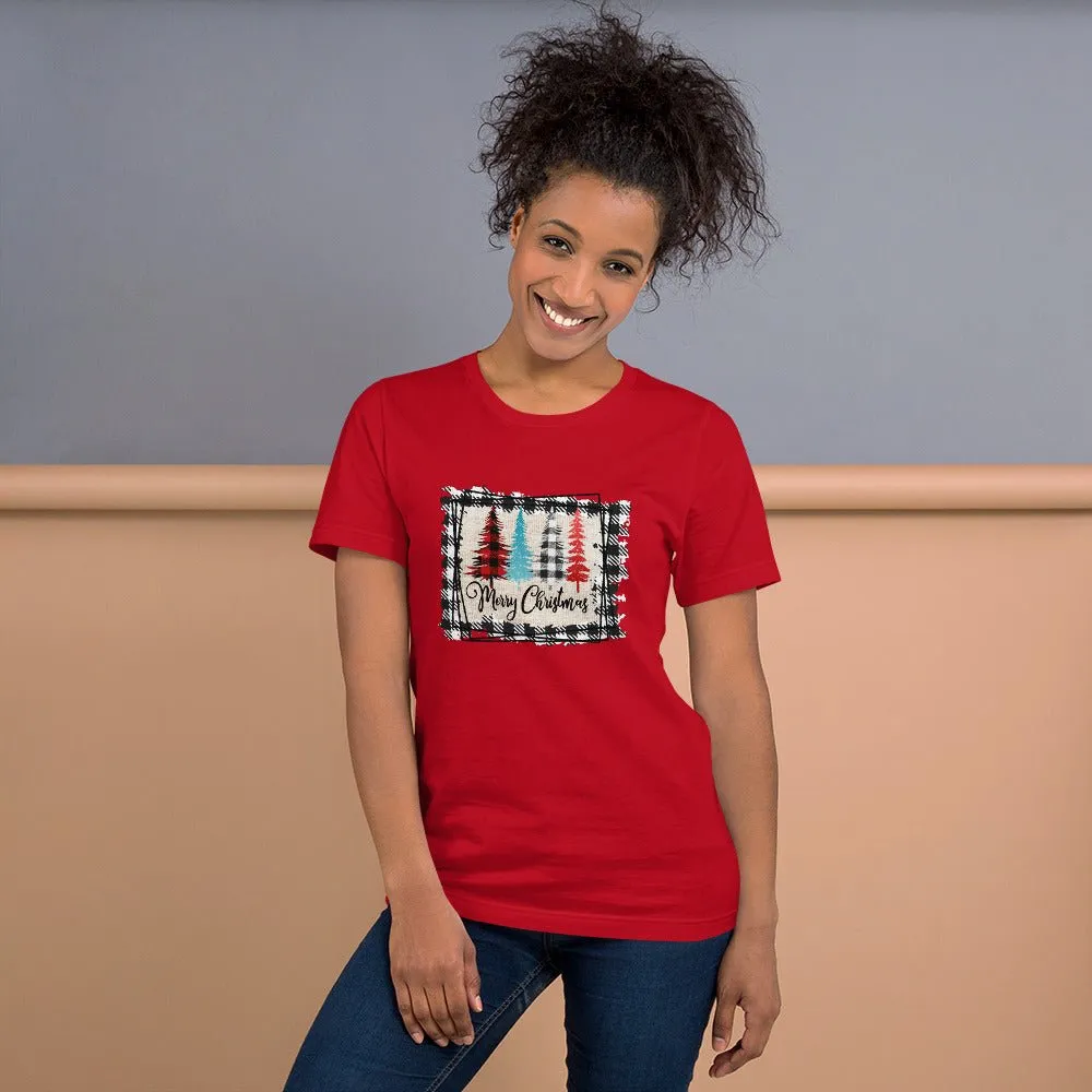 Merry Christmas Plaid Trees T-Shirt