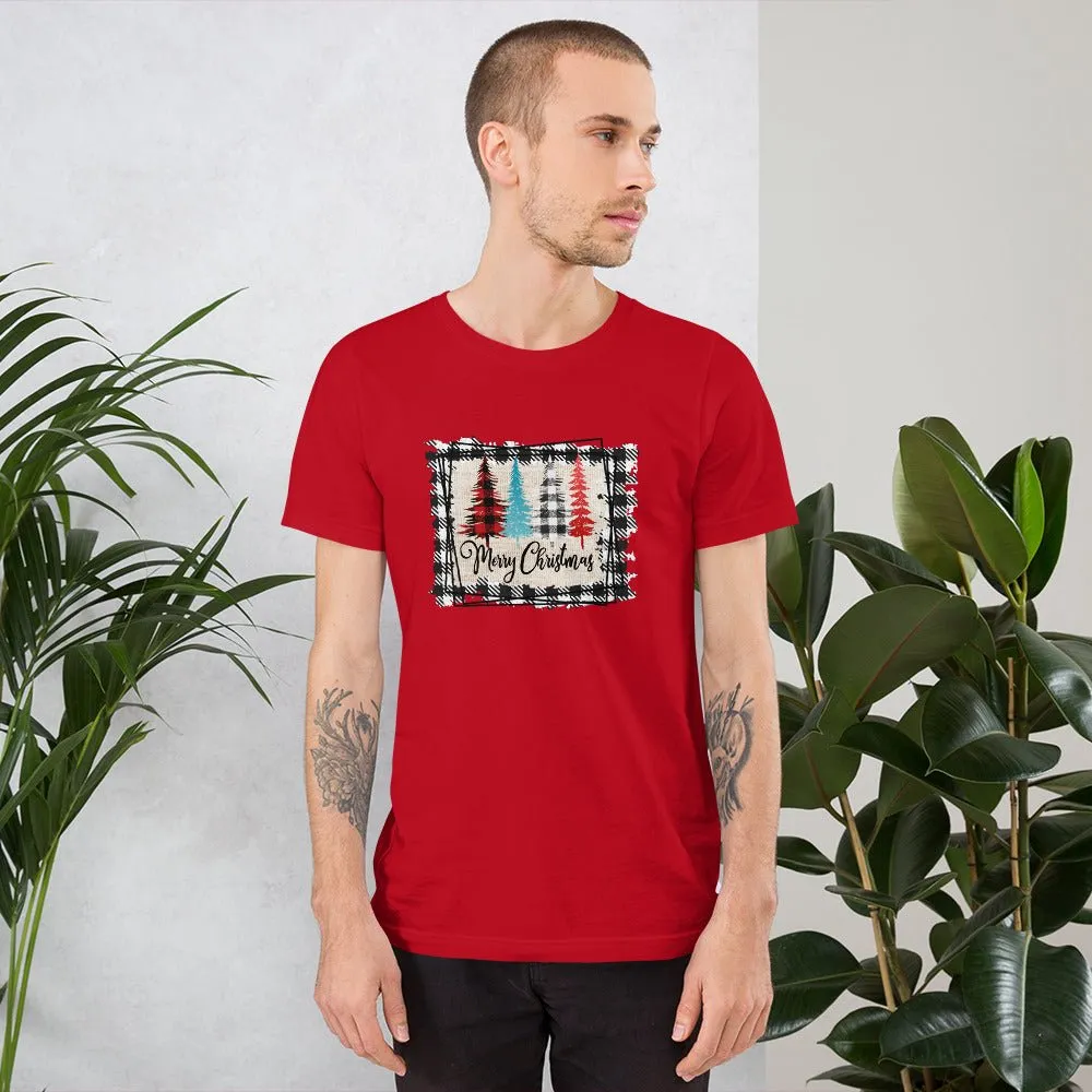 Merry Christmas Plaid Trees T-Shirt