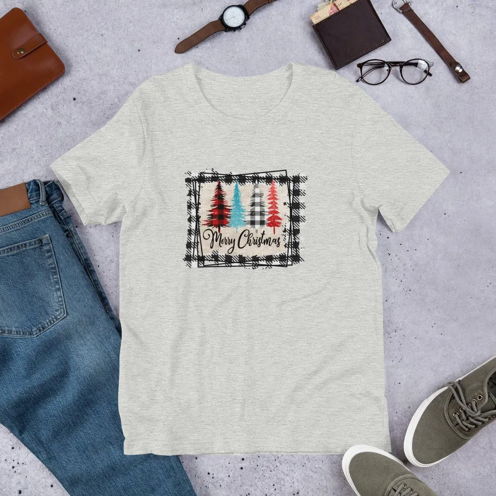 Merry Christmas Plaid Trees T-Shirt