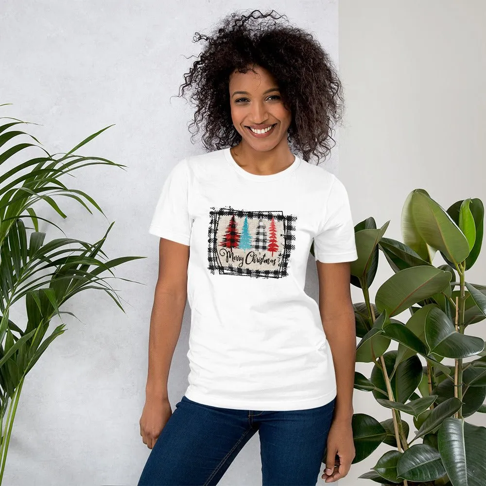 Merry Christmas Plaid Trees T-Shirt