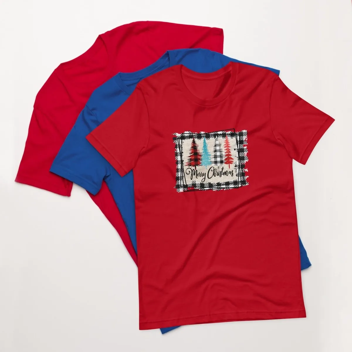 Merry Christmas Plaid Trees T-Shirt
