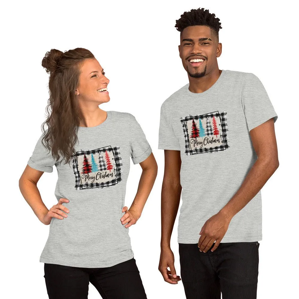 Merry Christmas Plaid Trees T-Shirt