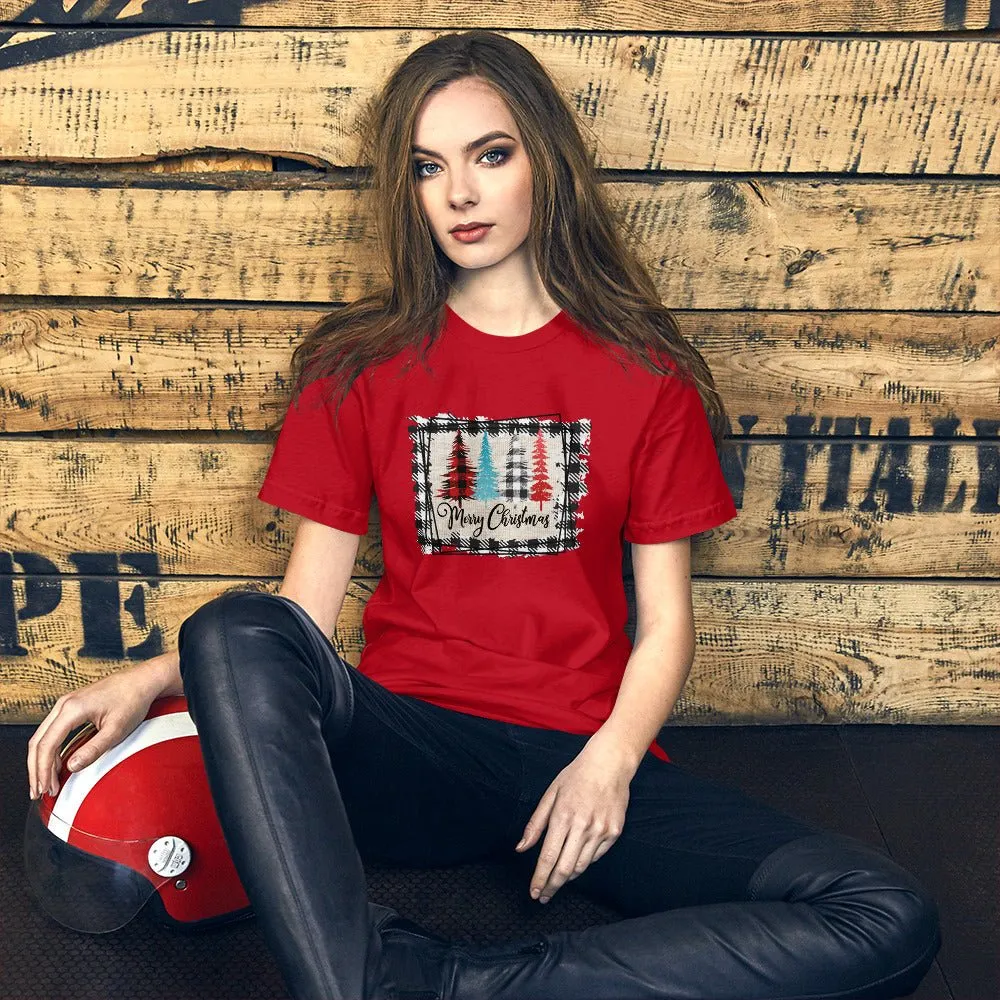 Merry Christmas Plaid Trees T-Shirt