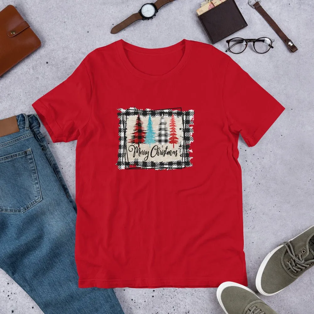 Merry Christmas Plaid Trees T-Shirt