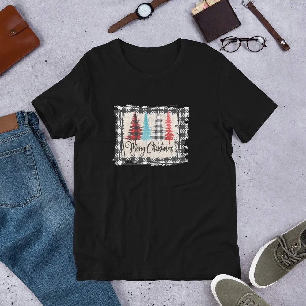 Merry Christmas Plaid Trees T-Shirt
