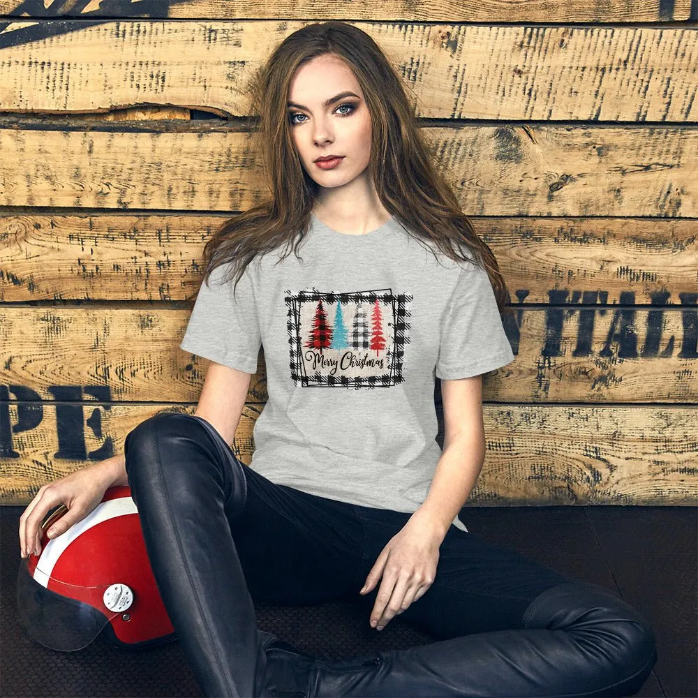 Merry Christmas Plaid Trees T-Shirt