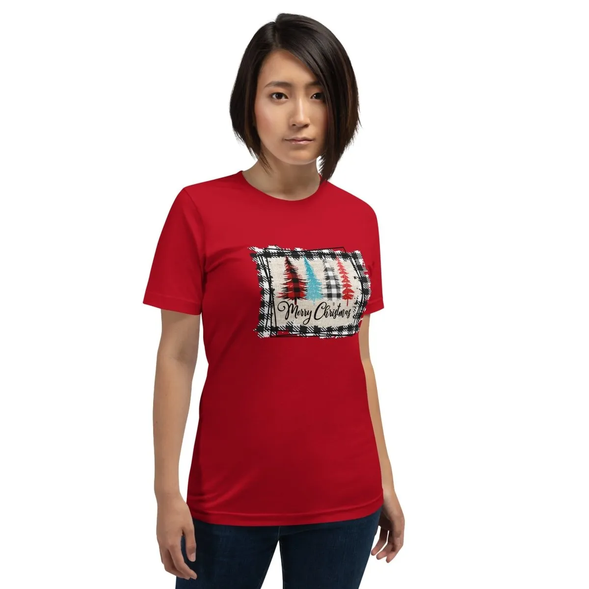 Merry Christmas Plaid Trees T-Shirt