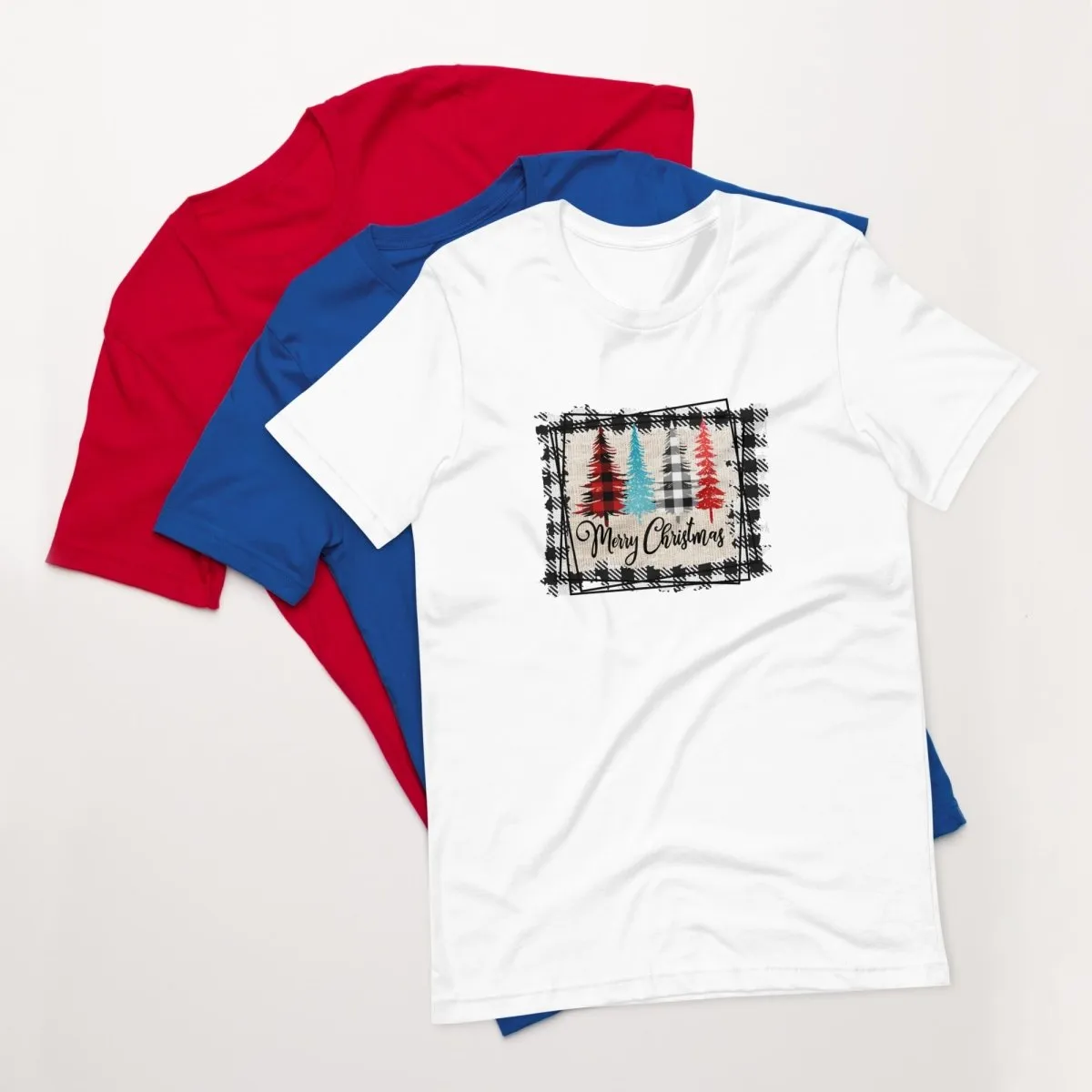 Merry Christmas Plaid Trees T-Shirt