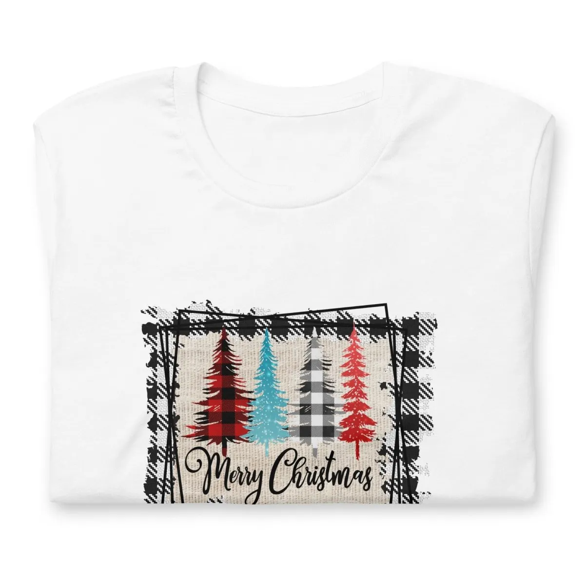 Merry Christmas Plaid Trees T-Shirt