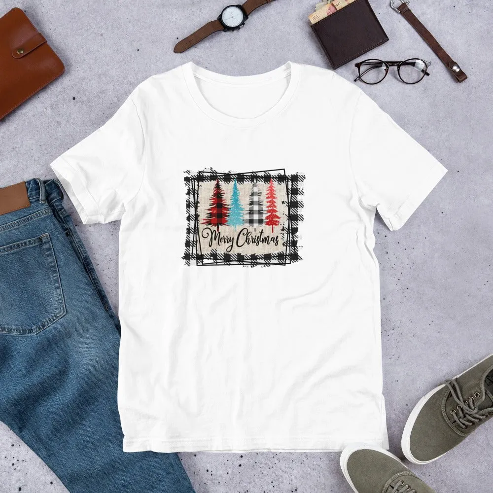 Merry Christmas Plaid Trees T-Shirt