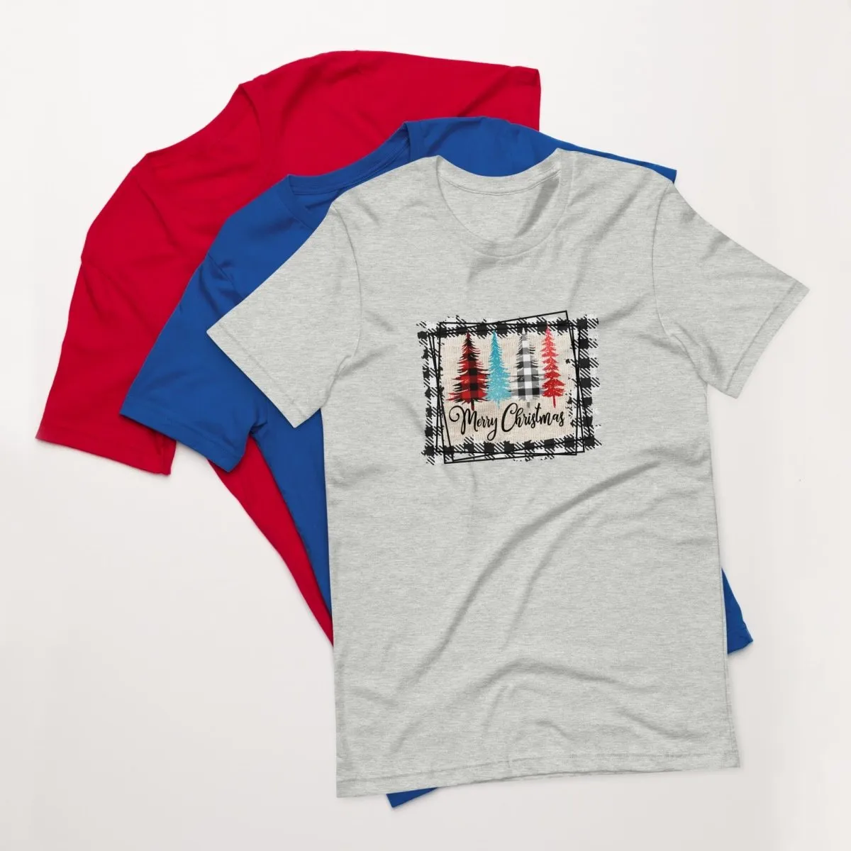 Merry Christmas Plaid Trees T-Shirt
