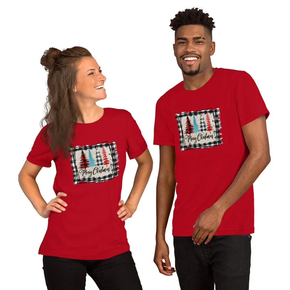 Merry Christmas Plaid Trees T-Shirt