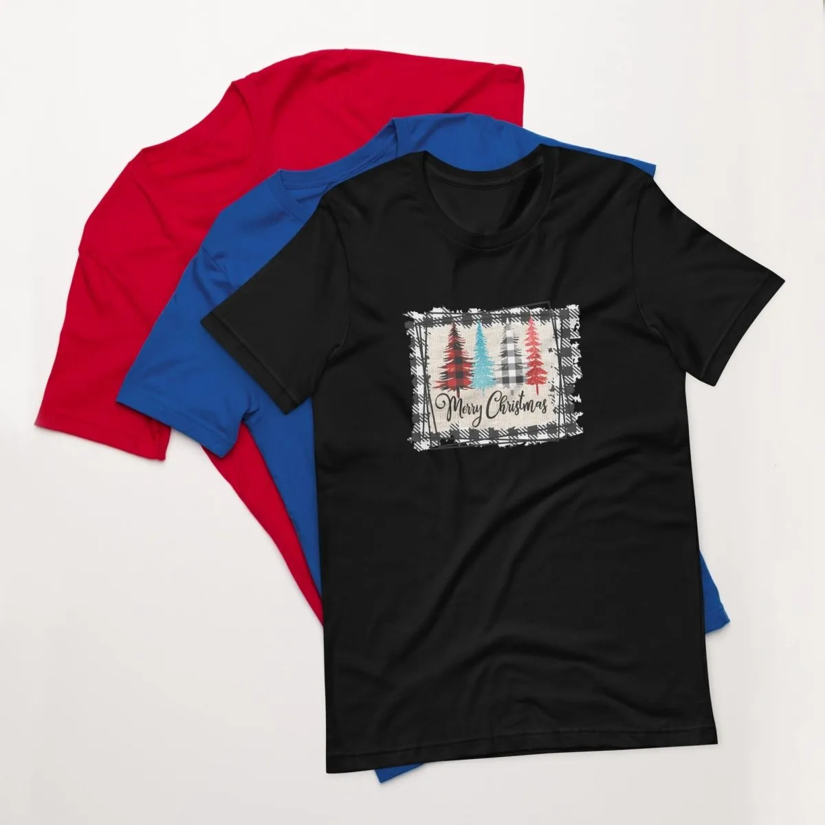 Merry Christmas Plaid Trees T-Shirt