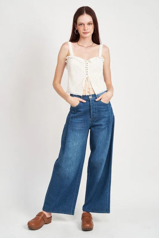 Mia Lace Up Top