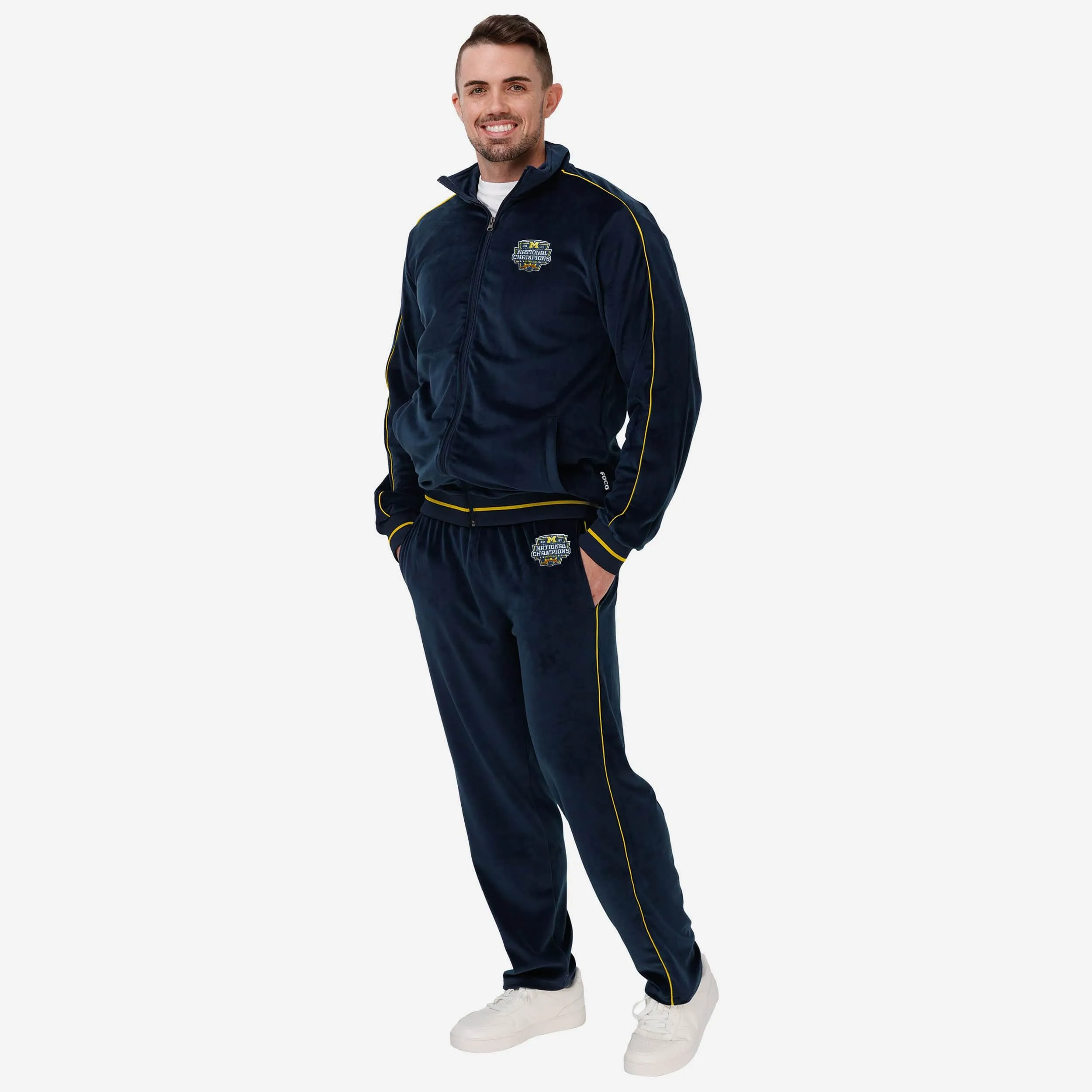 Michigan Wolverines 2023 Football National Champions Velour Zip Up Top