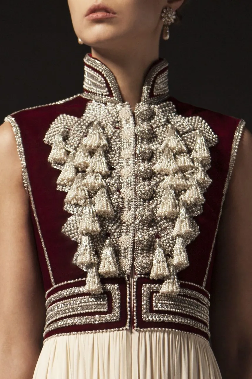 Military Inspired Embroidered Couture Jumpsuit