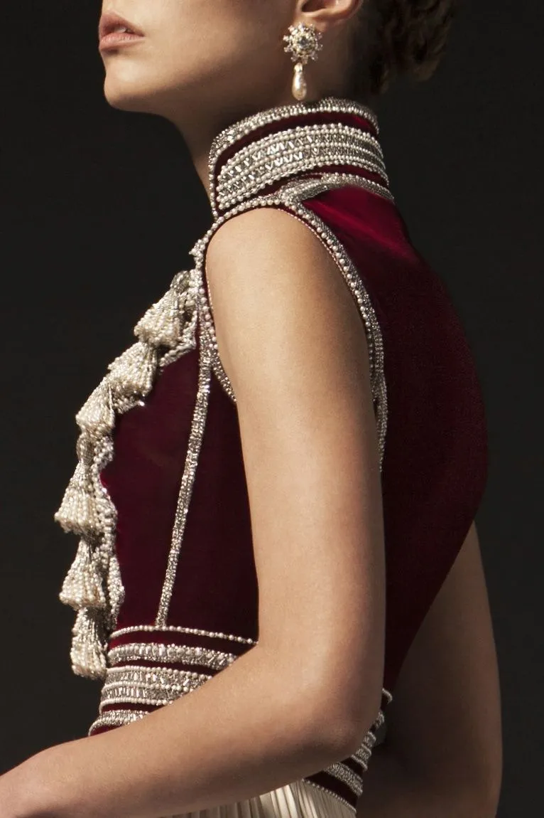 Military Inspired Embroidered Couture Jumpsuit
