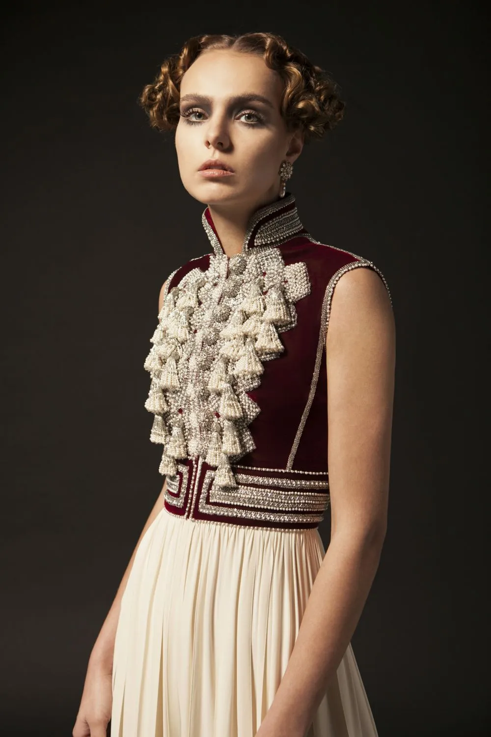 Military Inspired Embroidered Couture Jumpsuit