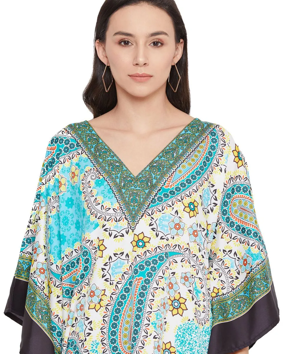 Mini Tunic Paisley Print Polyester Dress For Plus Size Women