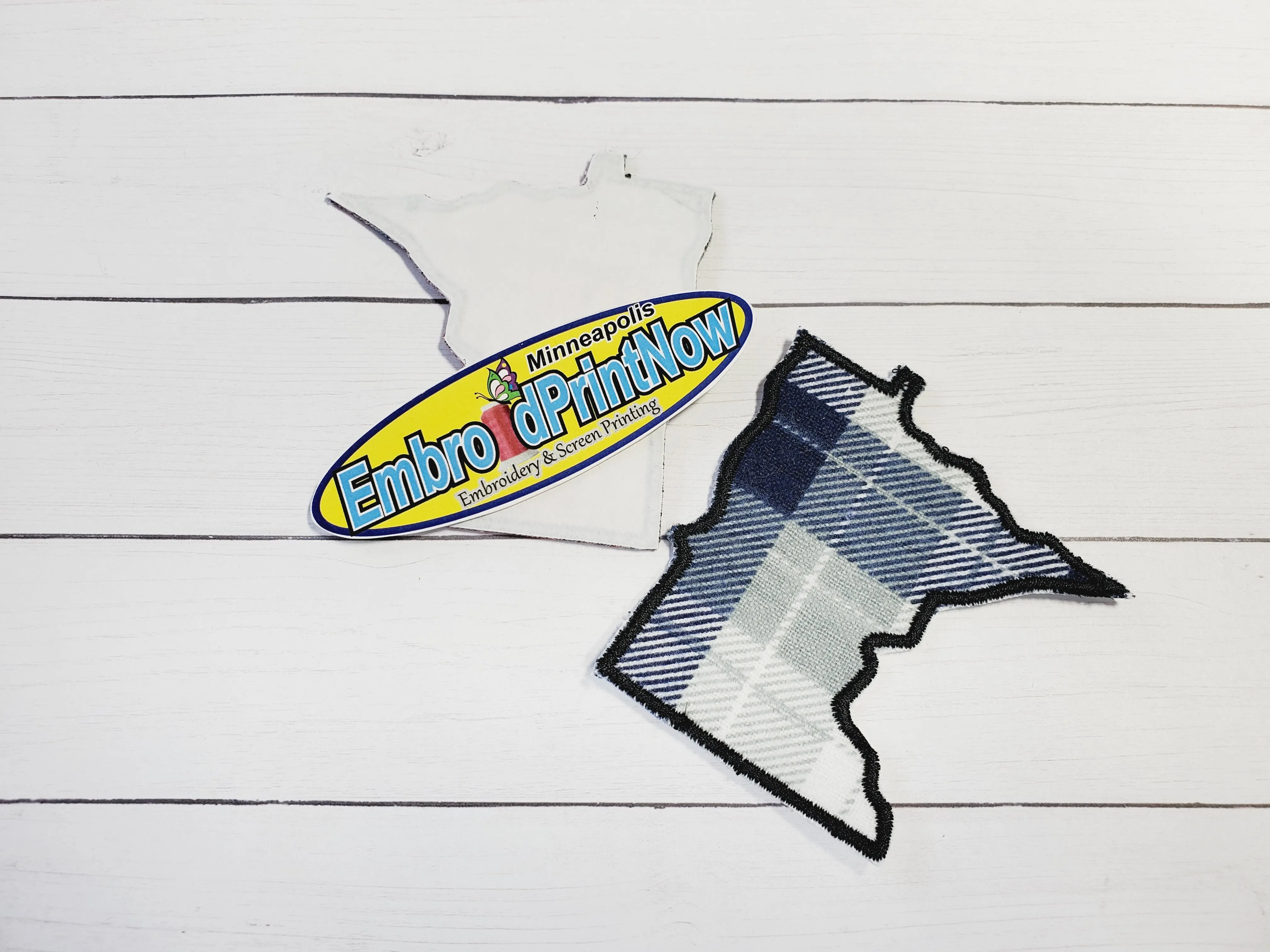 Minnesota State Buffalo Orange Red Blue Plaid 2 X 2 Iron On Patch