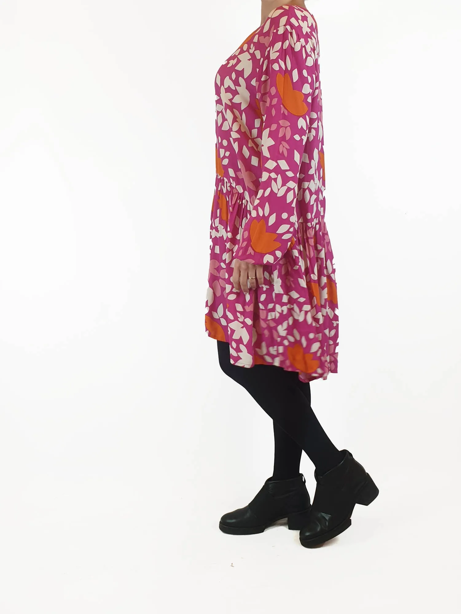 Mister Zimi pink print long sleeve dress size 10
