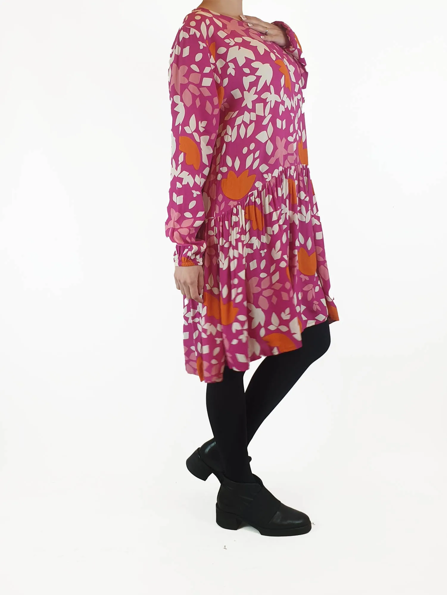 Mister Zimi pink print long sleeve dress size 10