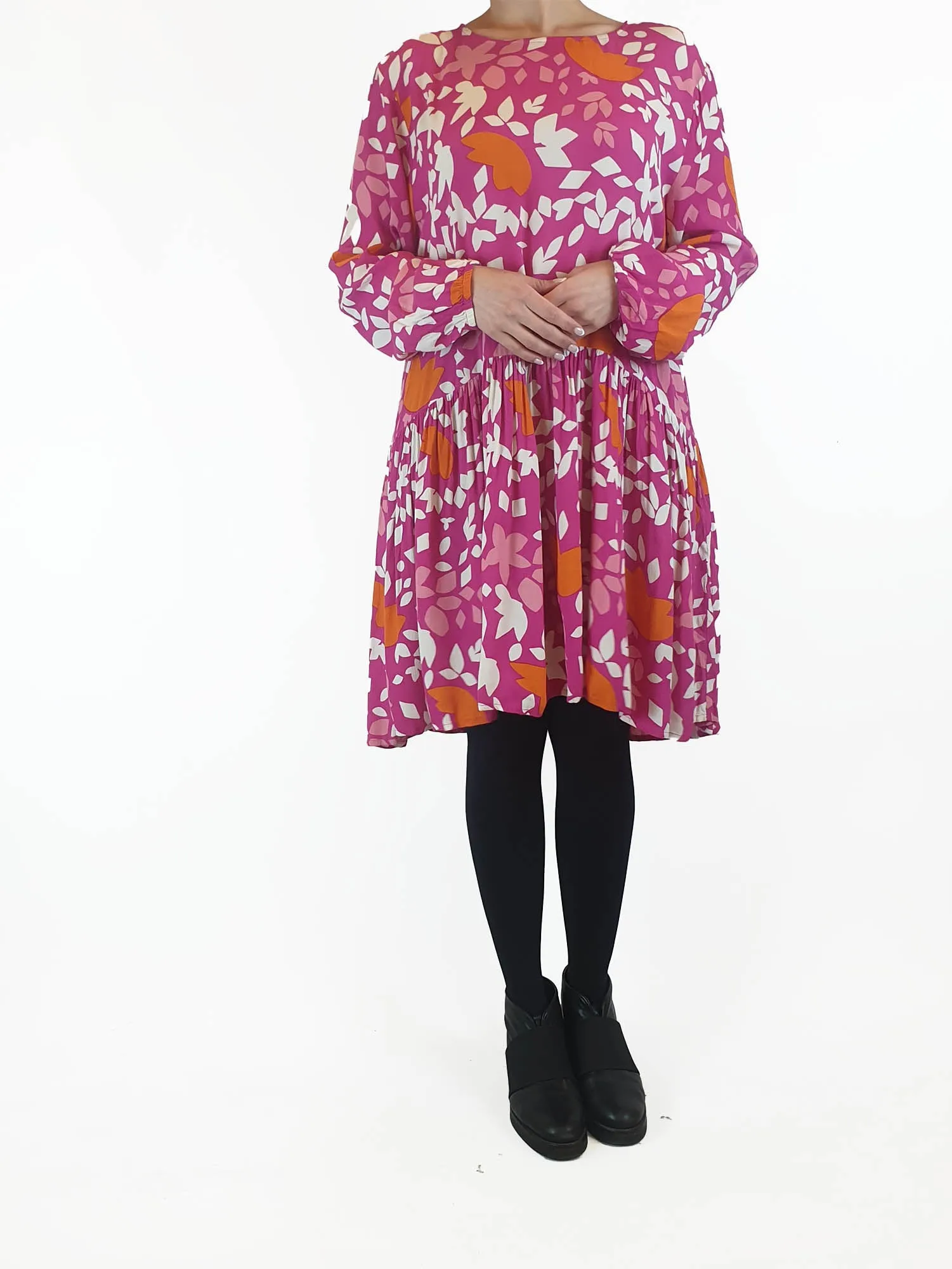 Mister Zimi pink print long sleeve dress size 10
