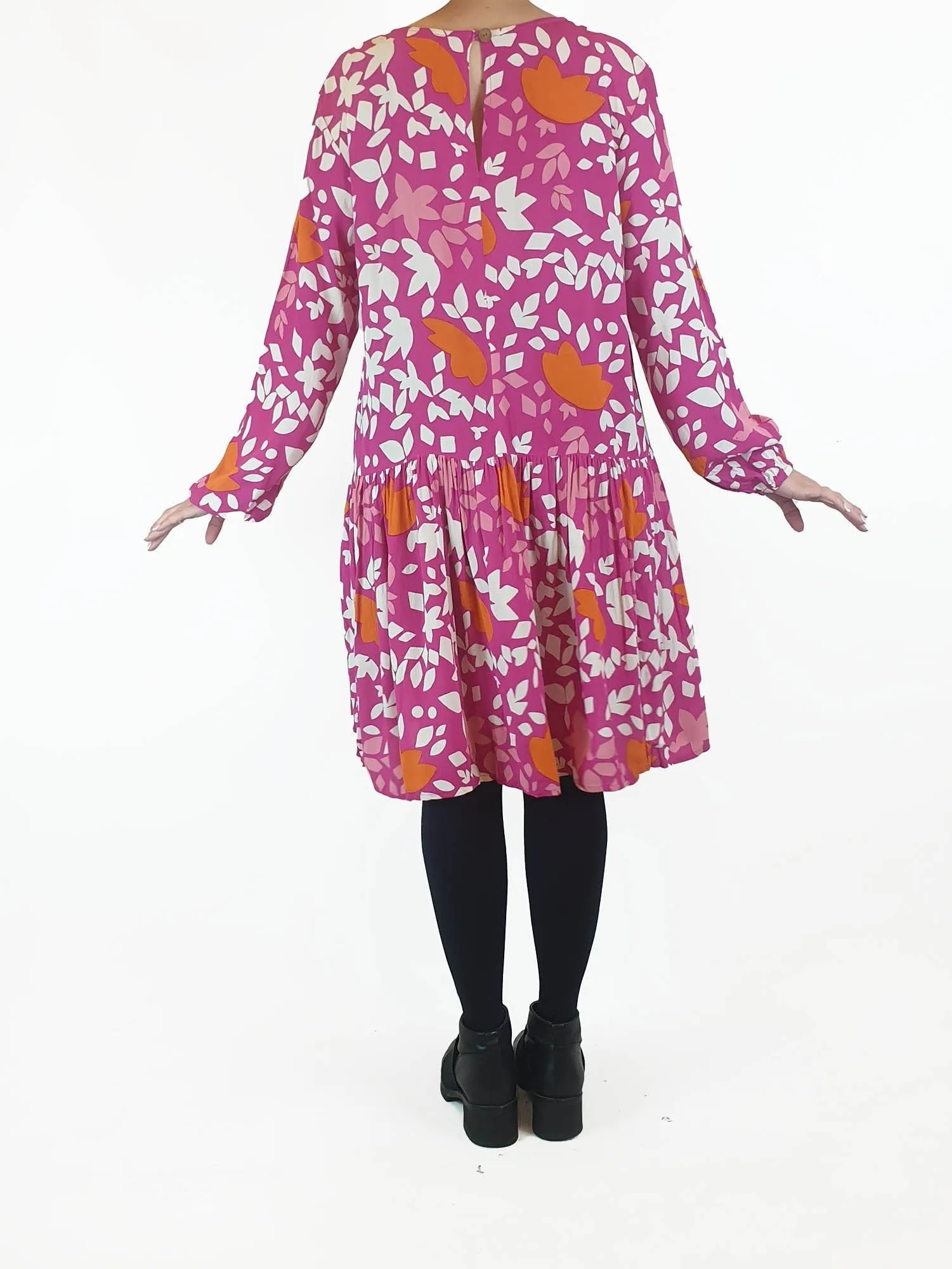 Mister Zimi pink print long sleeve dress size 10