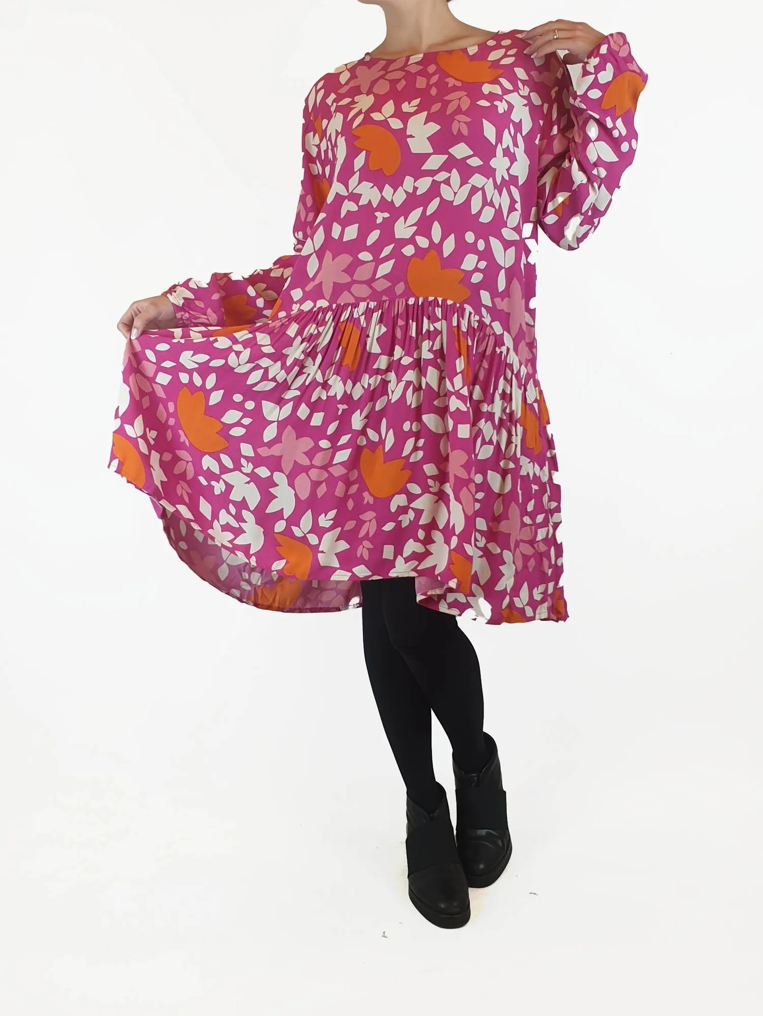 Mister Zimi pink print long sleeve dress size 10