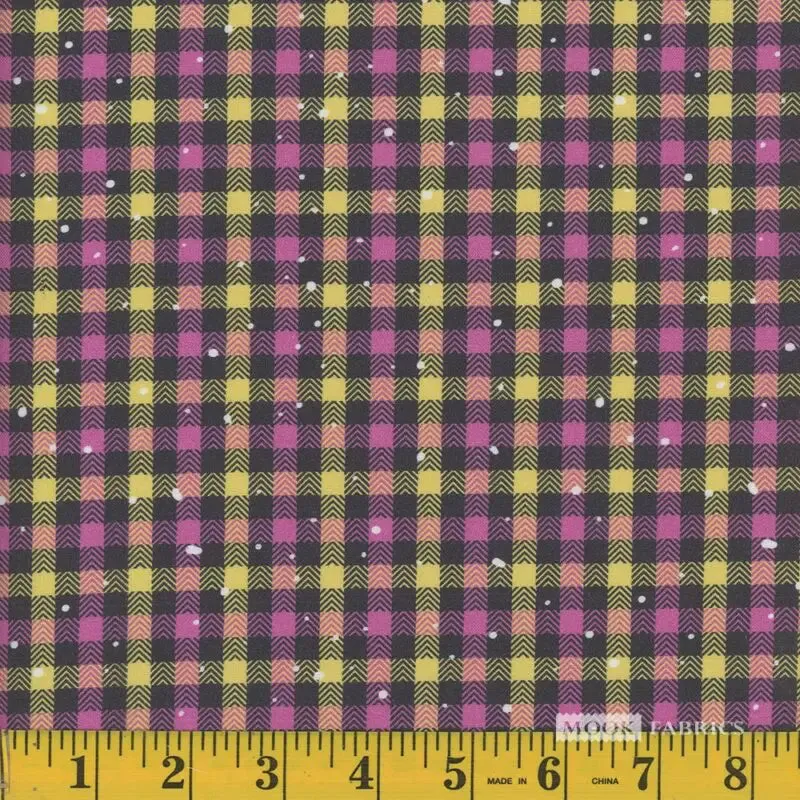 Mook Cotton 2022 Christmas Buffalo Plaid Pink Yellow 123075