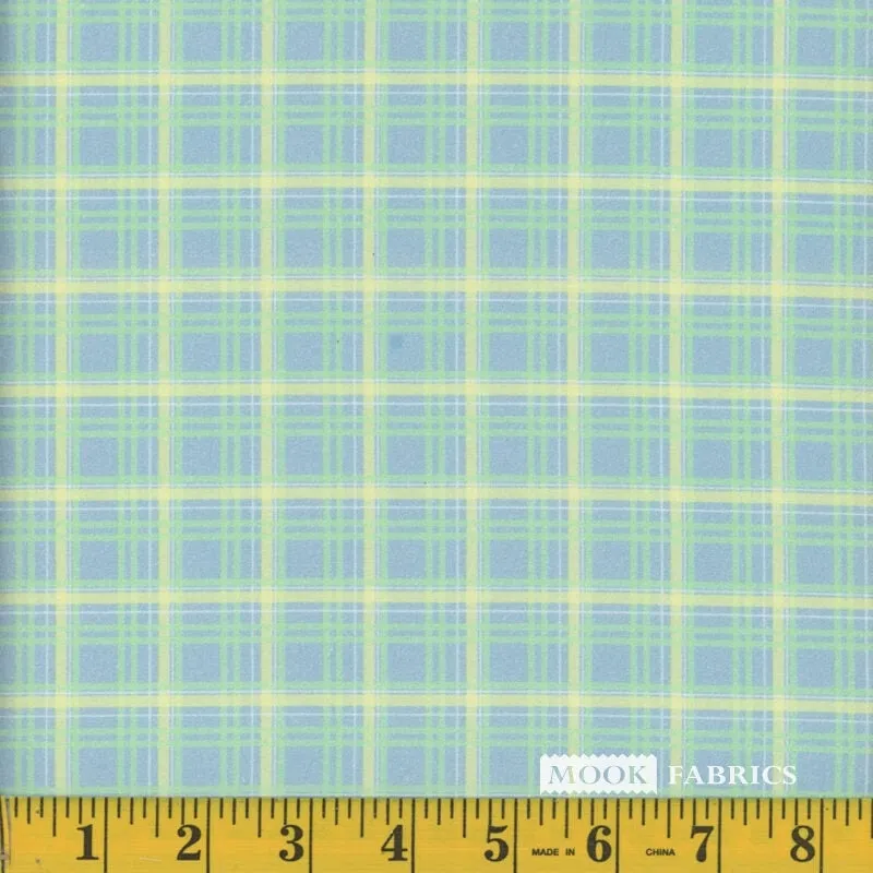 Mook Fabrics Easter Plaid Green Blue Yellow 124023