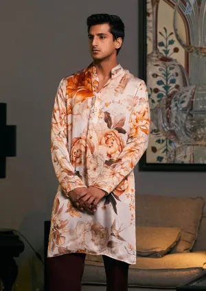 Moth bamberg satin printed kurta