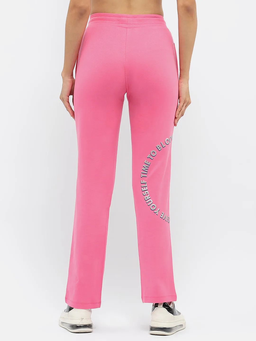 mSECRET Typography Hot Pink Drawstring Waist Track Bottom