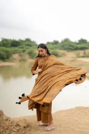 Mud Brown Kurta Set with Dupatta