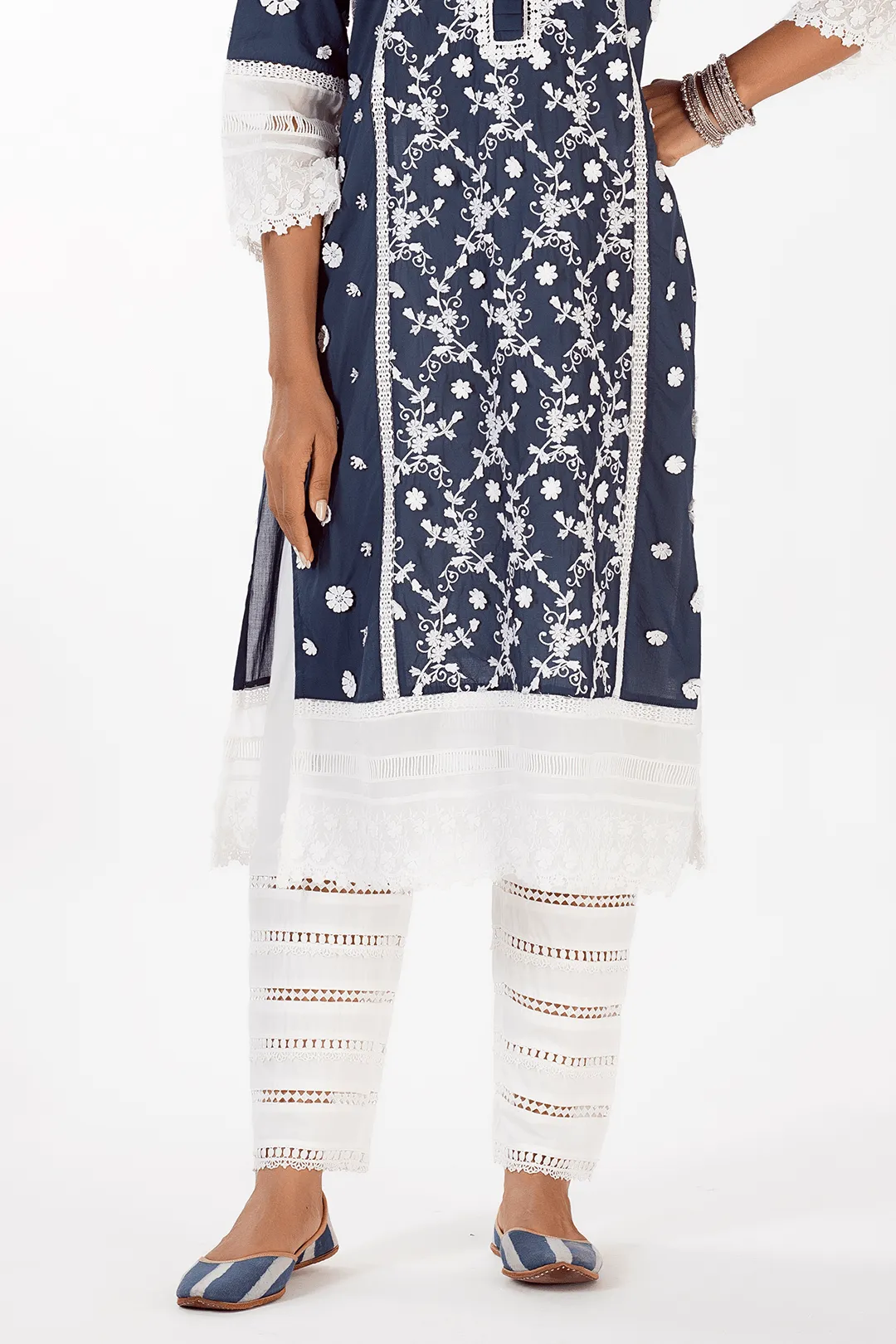 Mulmul Cotton Sadie Navy Kurta