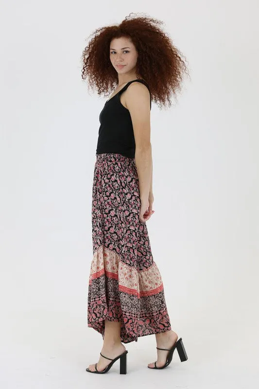 MULTI PRINT WIDE LEG PANTS