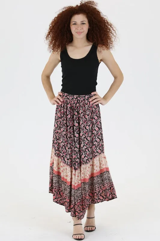 MULTI PRINT WIDE LEG PANTS