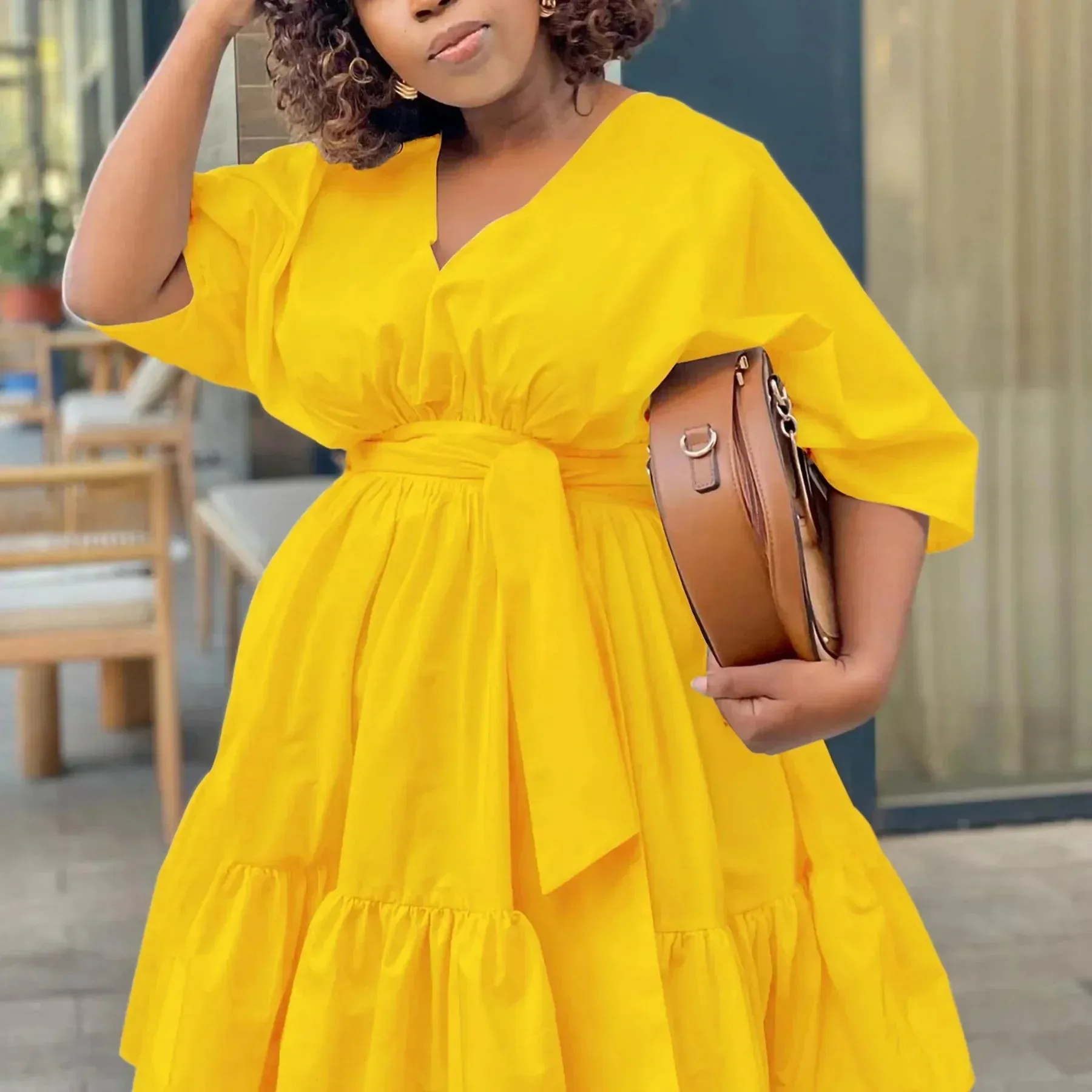 Najia - Stylish Pleated Woman's Plus Size Dress