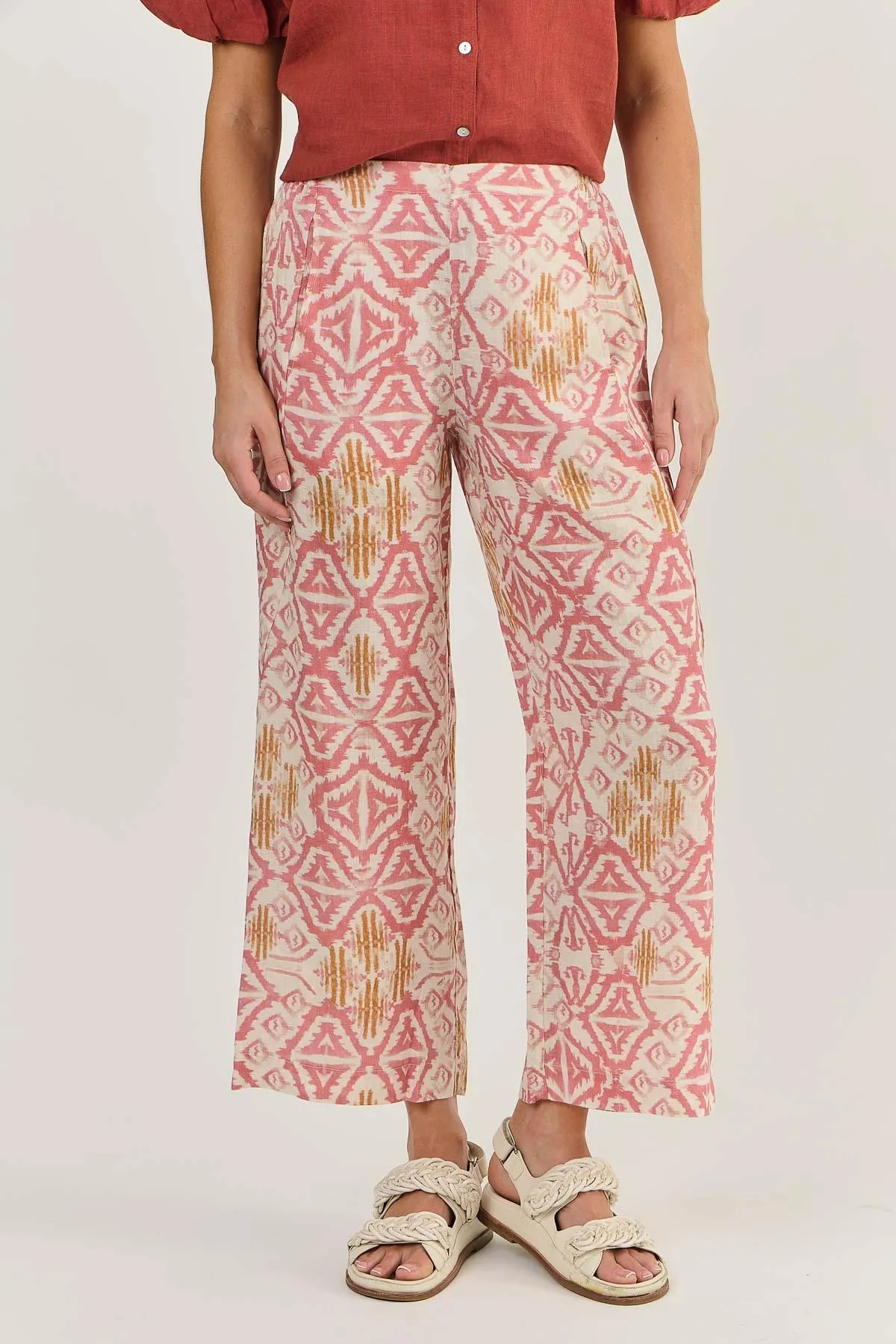 Naturals by O&J Linen Pants Ikat