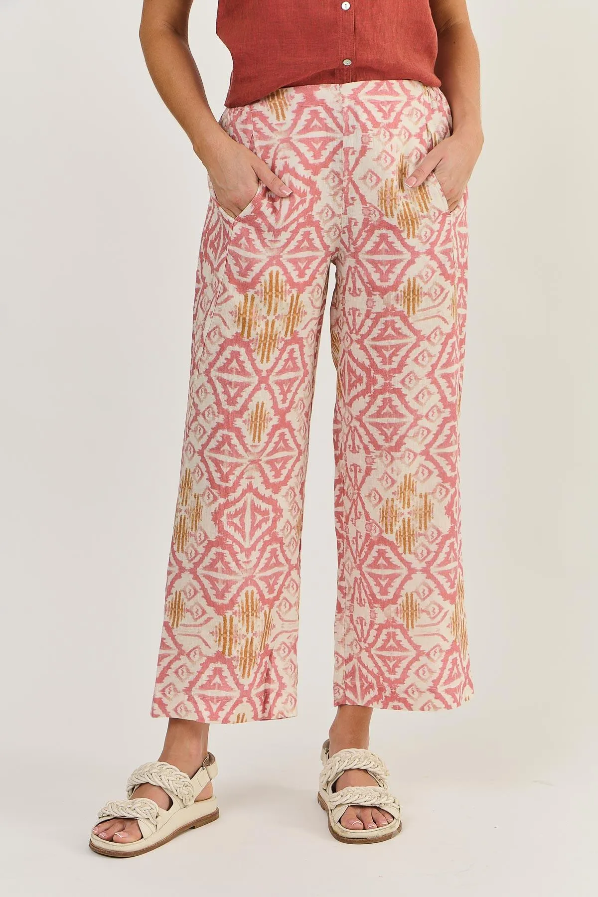 Naturals by O&J Linen Pants Ikat