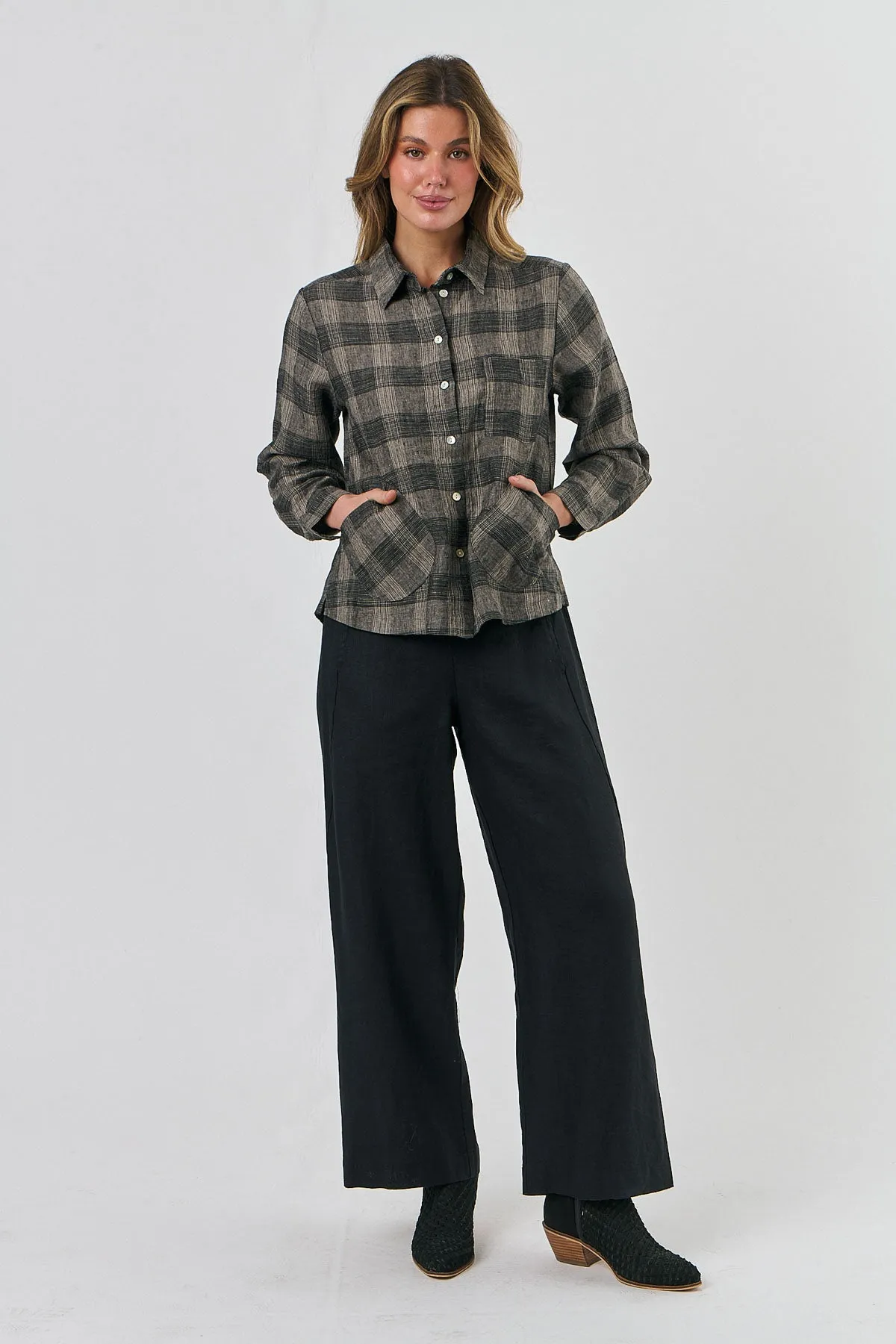 Naturals check linen shirt