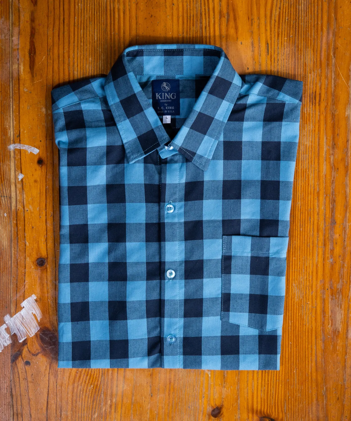 Navy & Blue Buffalo Plaid Button Up