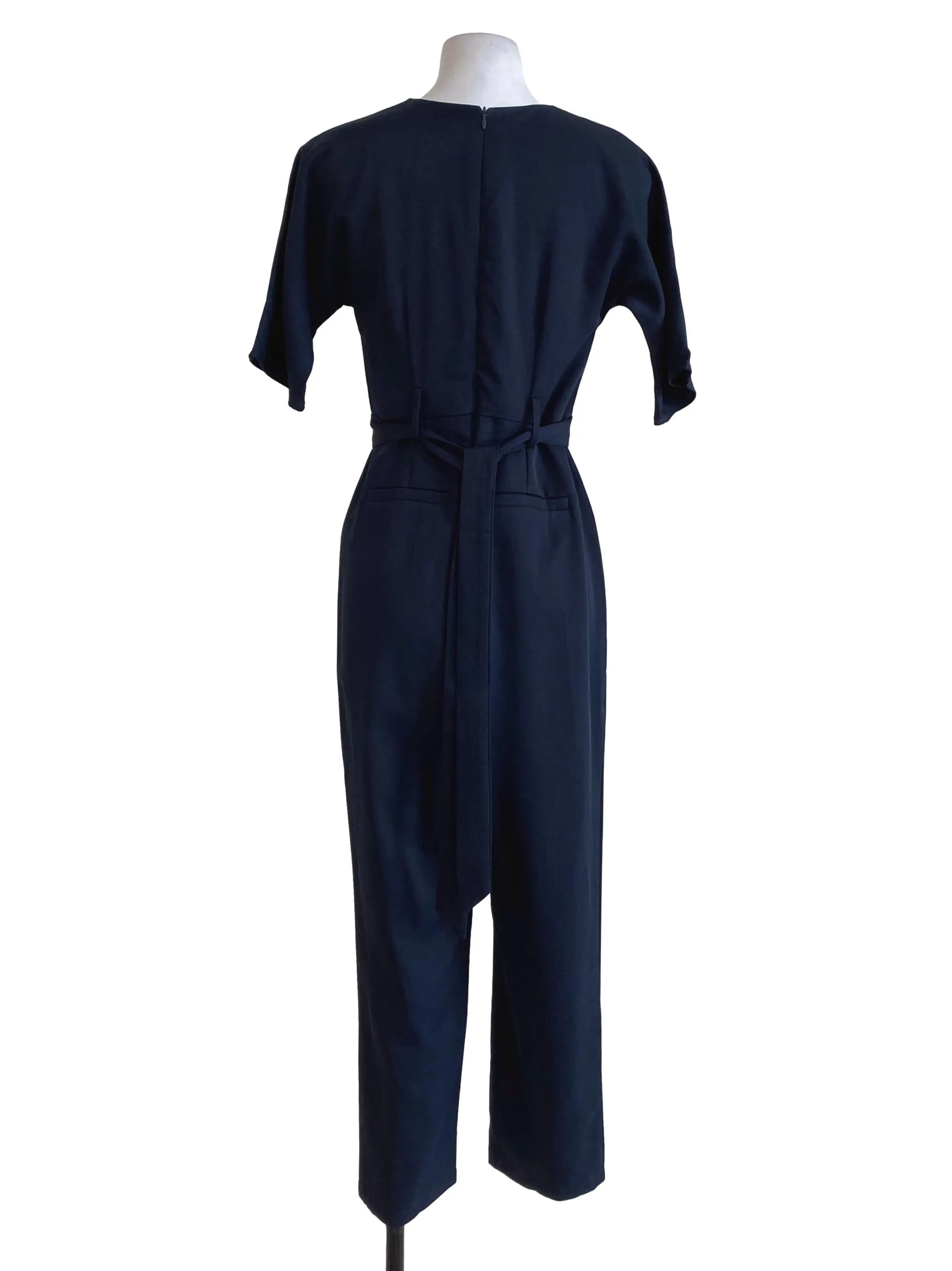 Navy Blue Round Neck Jumpsuits