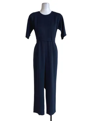 Navy Blue Round Neck Jumpsuits