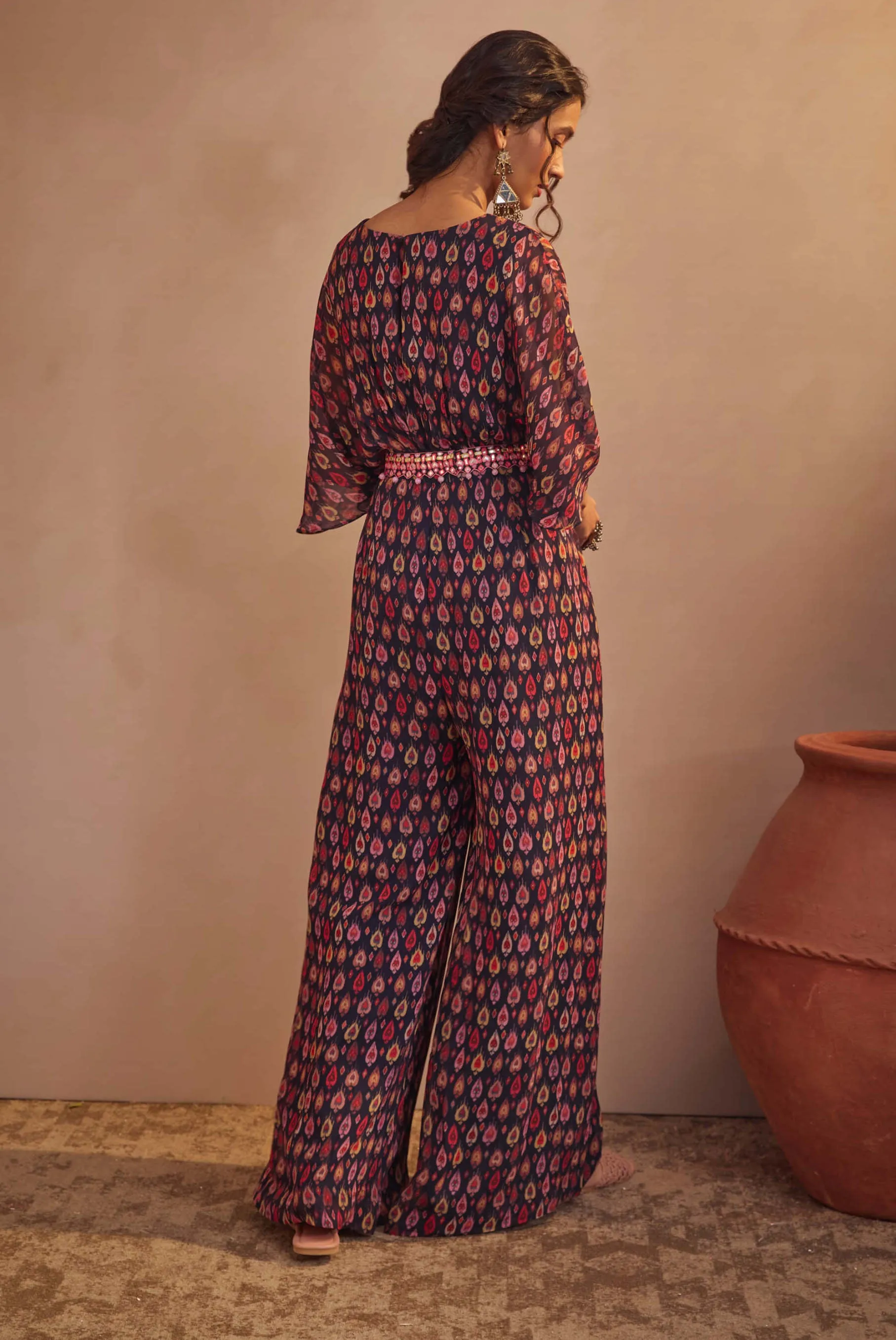 Navy Ikkat Jumpsuit