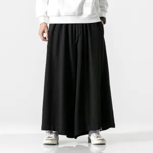 Neo Japan Samurai Hakama Style Plain Skirt Pants