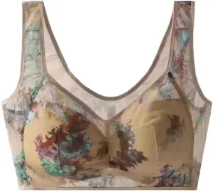 NEW LexTex Ellebloom - Ice Silk Lace Cooling Comfort Bra, Anti-Sagging Wire-Free Bra, Comfort Soft Bra, Lift Bra Women, Fits Like a XL/XXL, Beige