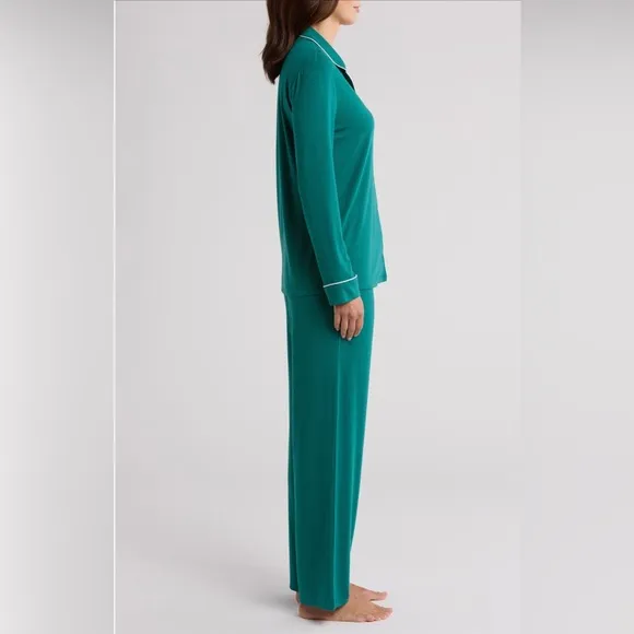 NEW Nordstrom Moonlight eco tencel pajamas in Green Storm